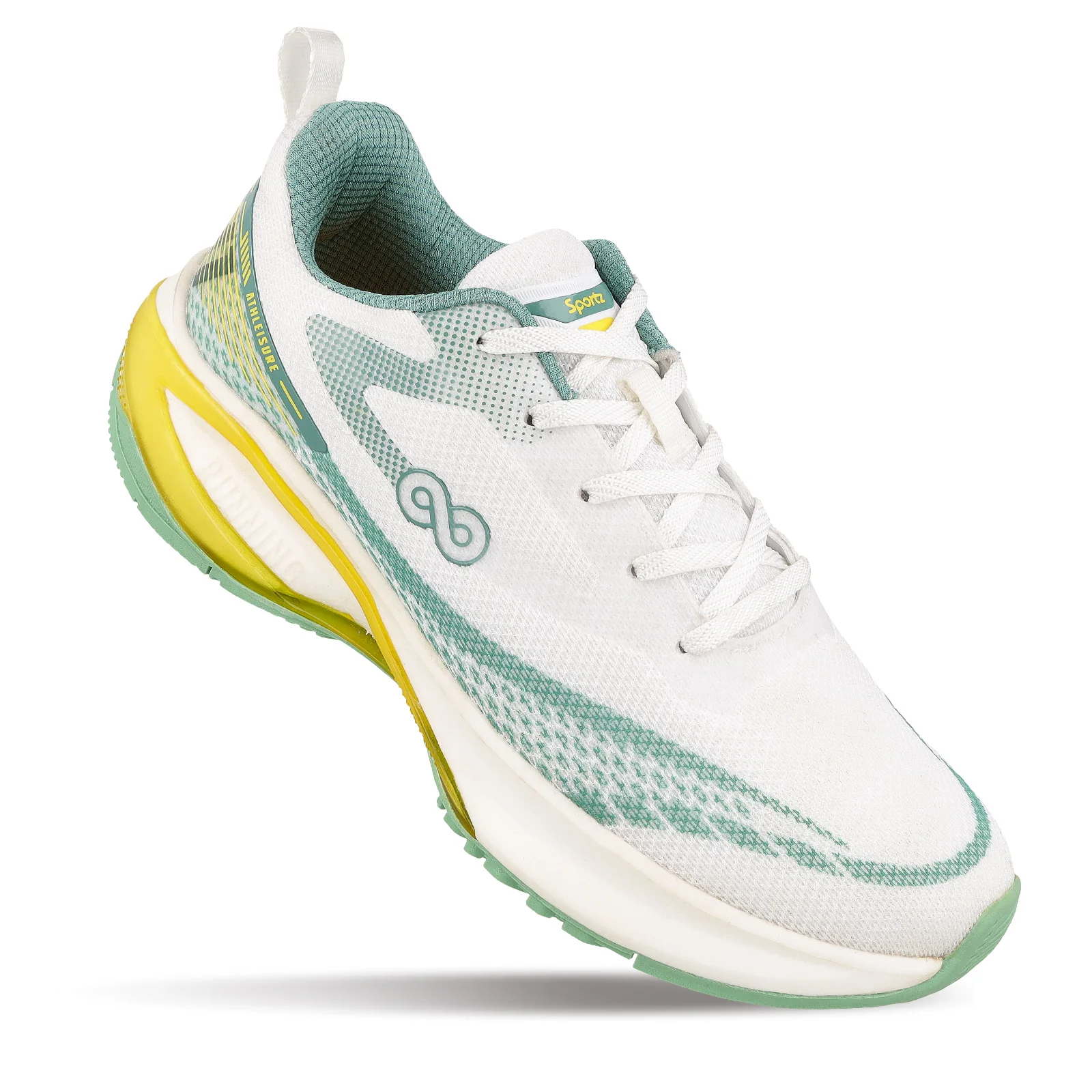 Men's Lace-up Sports Shoes - WS9167 White Mint Green - Image 3
