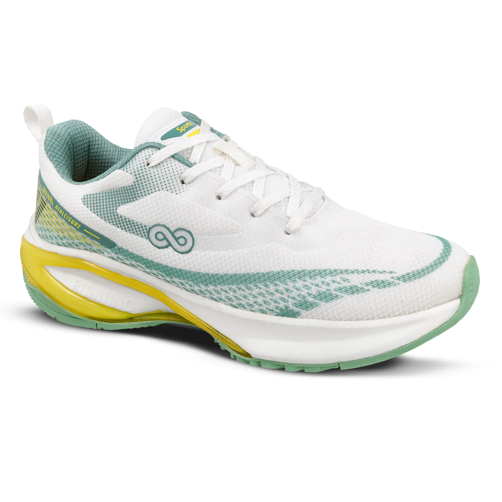 Men's Lace-up Sports Shoes - WS9167 White Mint Green - Image 4