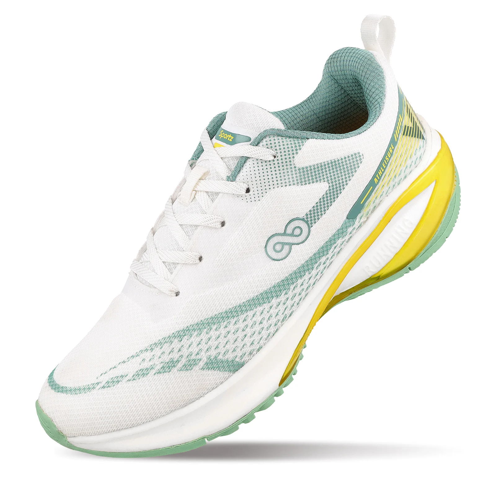 Men's Lace-up Sports Shoes - WS9167 White Mint Green - Image 5