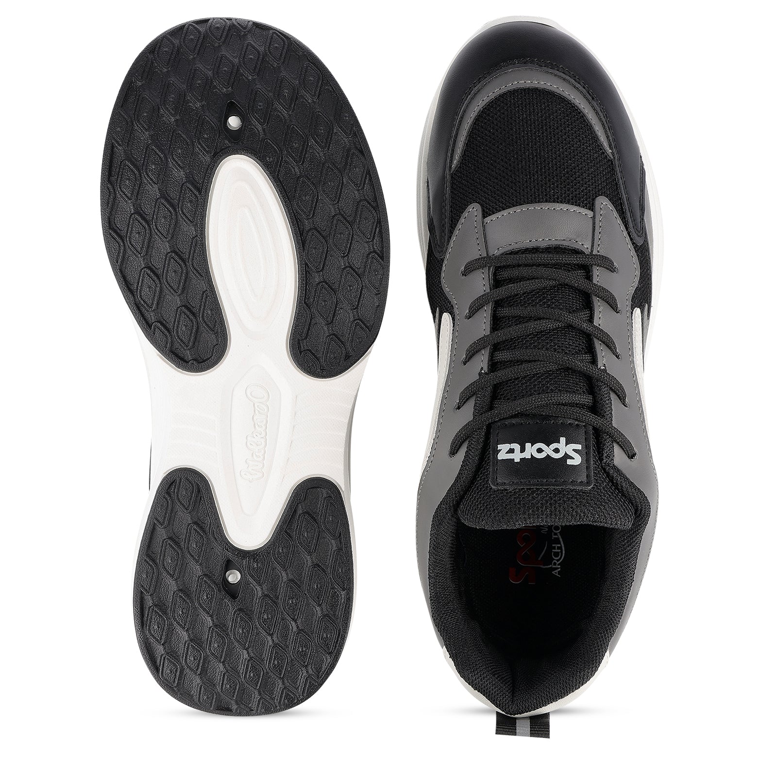 Men's Lace-up Walking Shoes - WS9129 Black Grey - Image 3