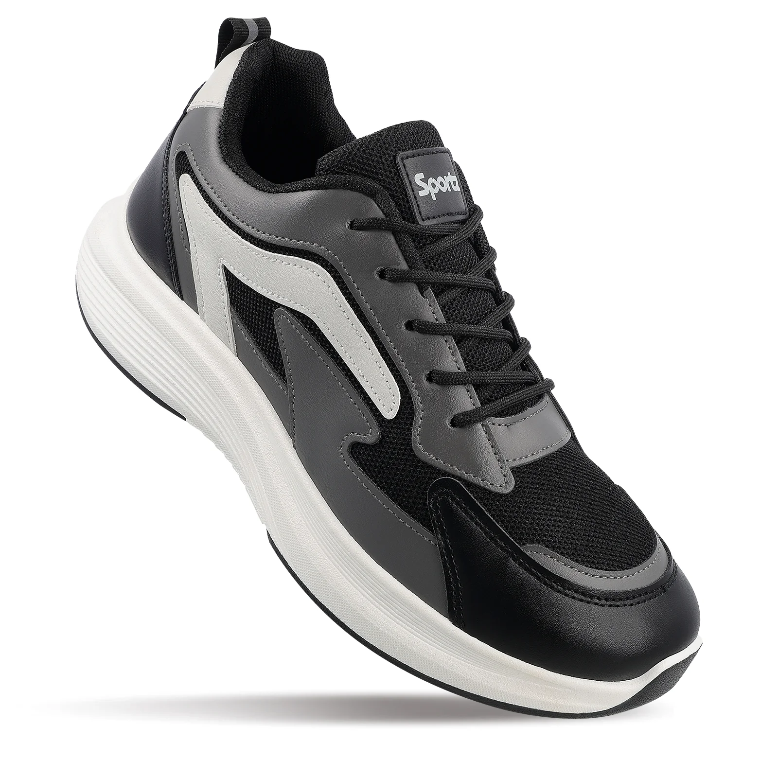 Men's Lace-up Walking Shoes - WS9129 Black Grey - Image 5