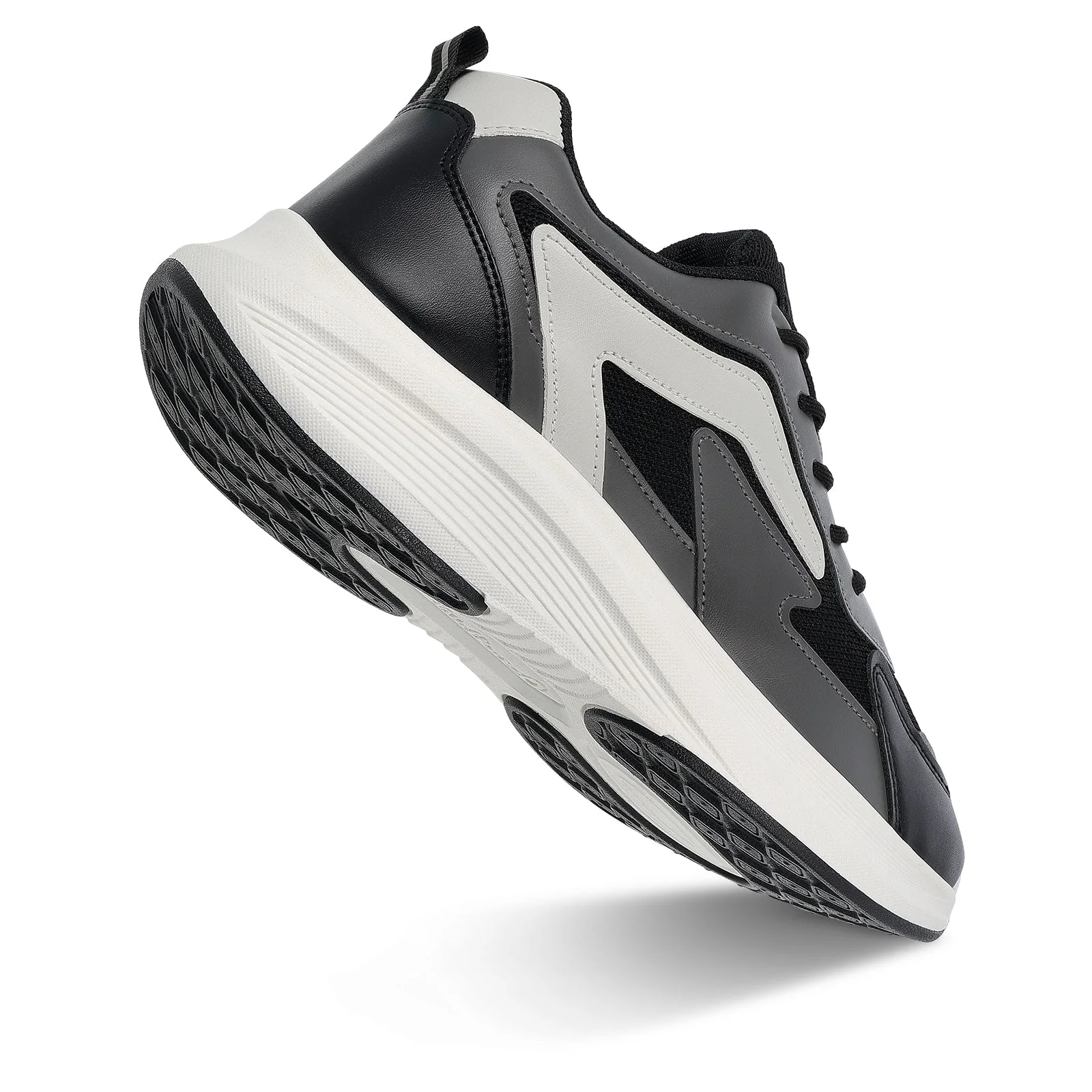 Men's Lace-up Walking Shoes - WS9129 Black Grey - Image 7