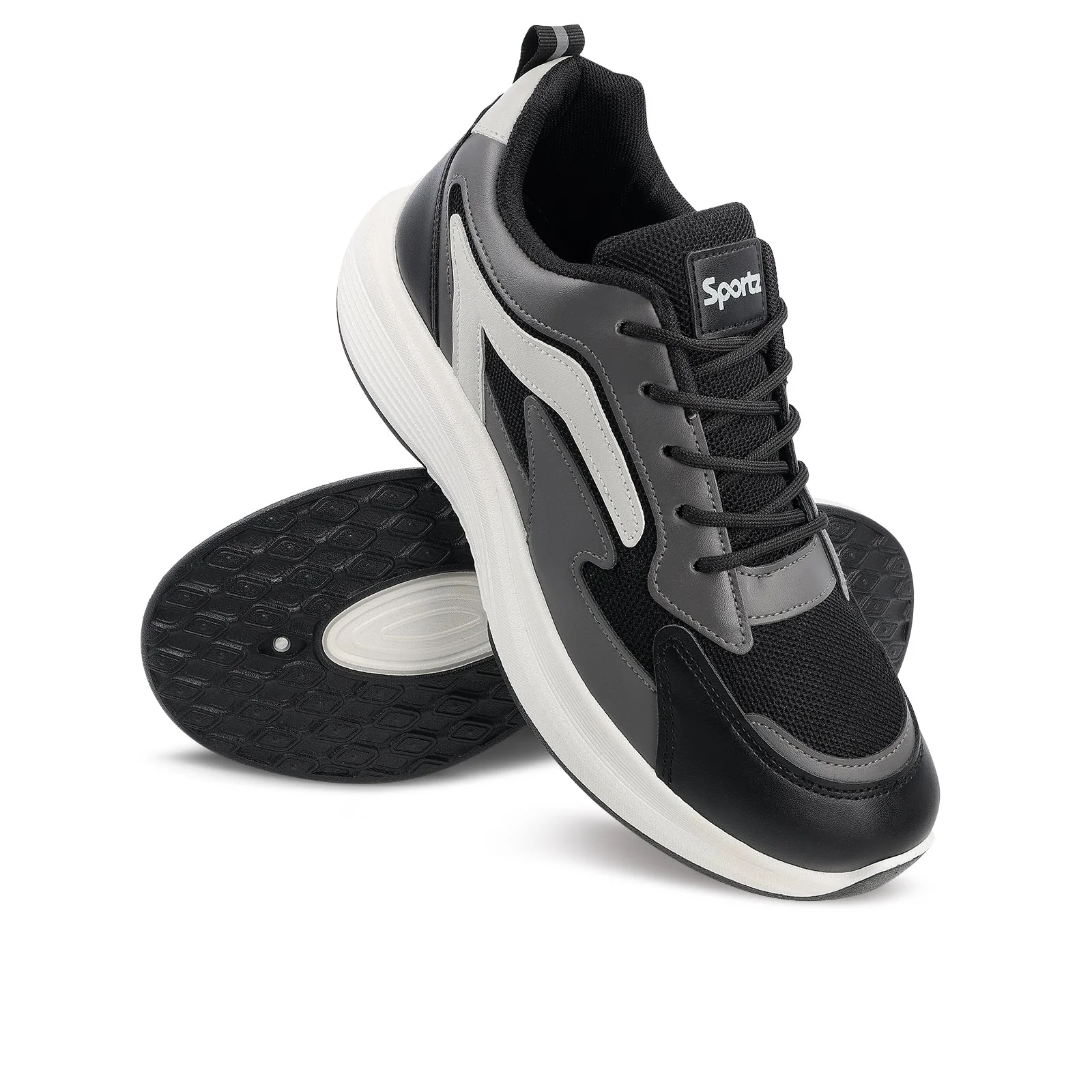 Men's Lace-up Walking Shoes - WS9129 Black Grey - Image 9