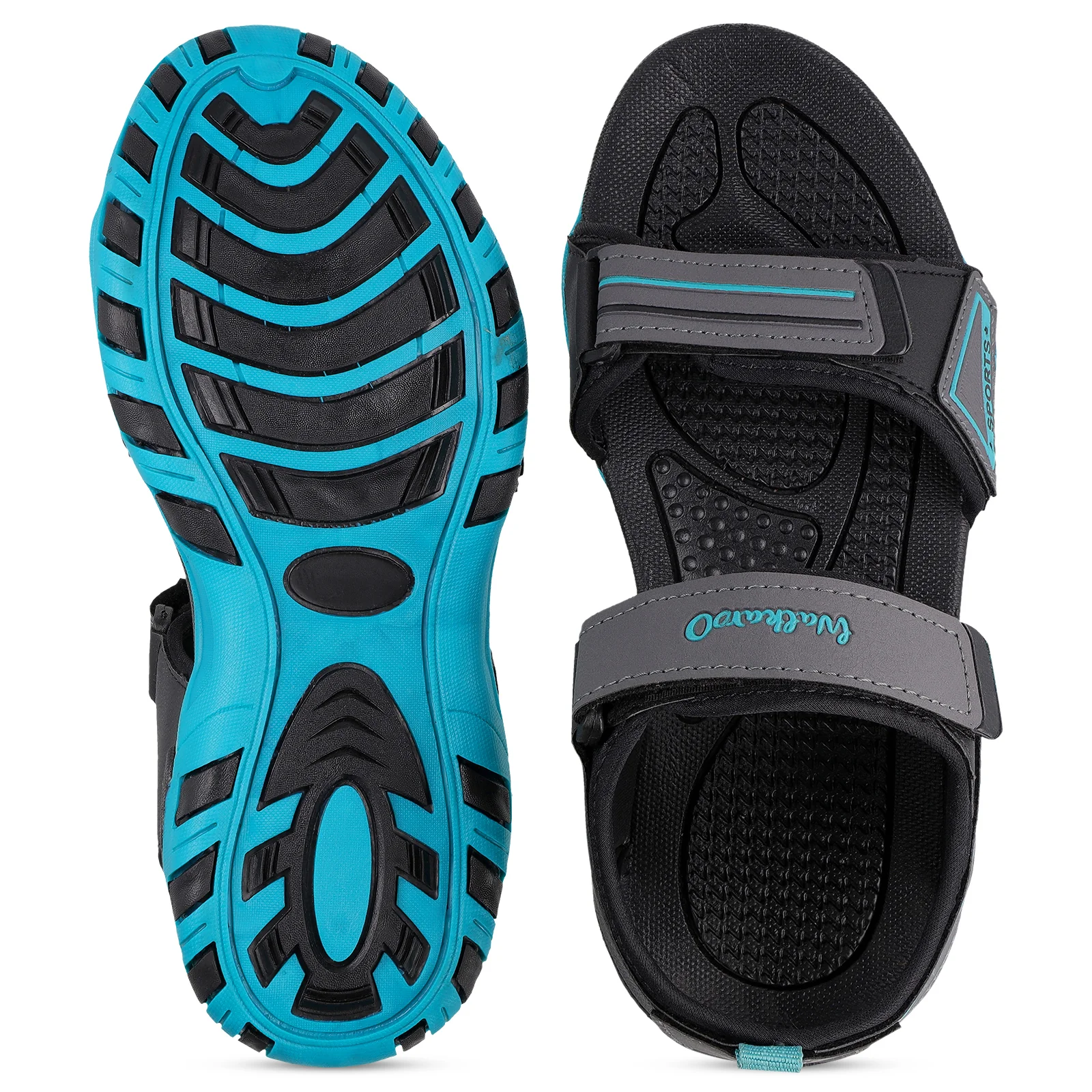 Men's Sports Sandals - WC4482 Black Teal - Image 2