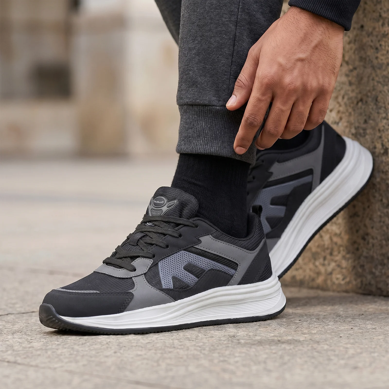 Men's Sports Shoe -ONG97009 Black - Image 3
