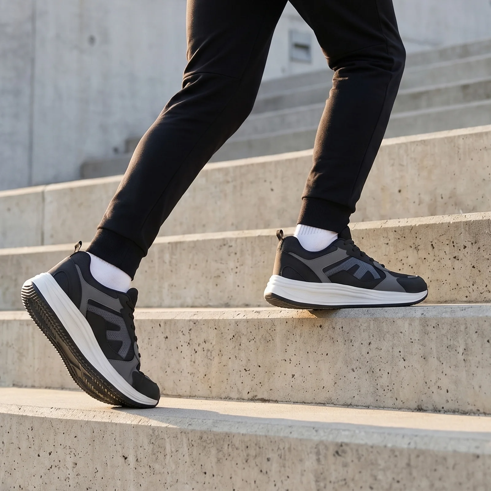 Men's Sports Shoe -ONG97009 Black - Image 4