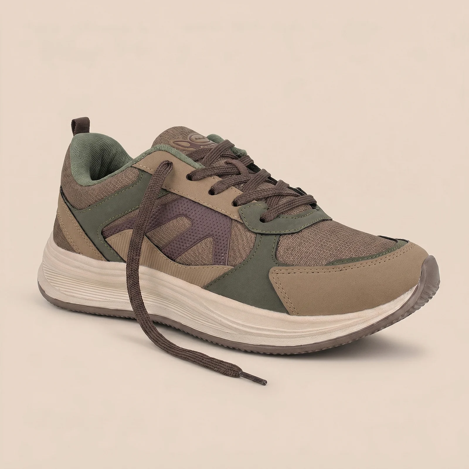 Men's Sports Shoe -ONG97009 Greige - Image 3