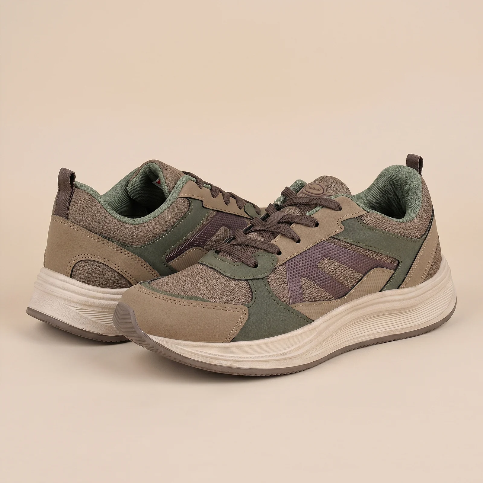 Men's Sports Shoe -ONG97009 Greige - Image 6