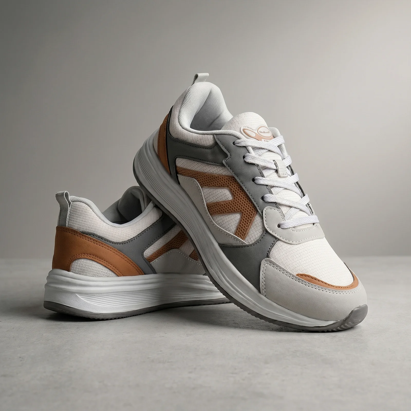 Men's Sports Shoe -ONG97009 Light Grey - Image 3