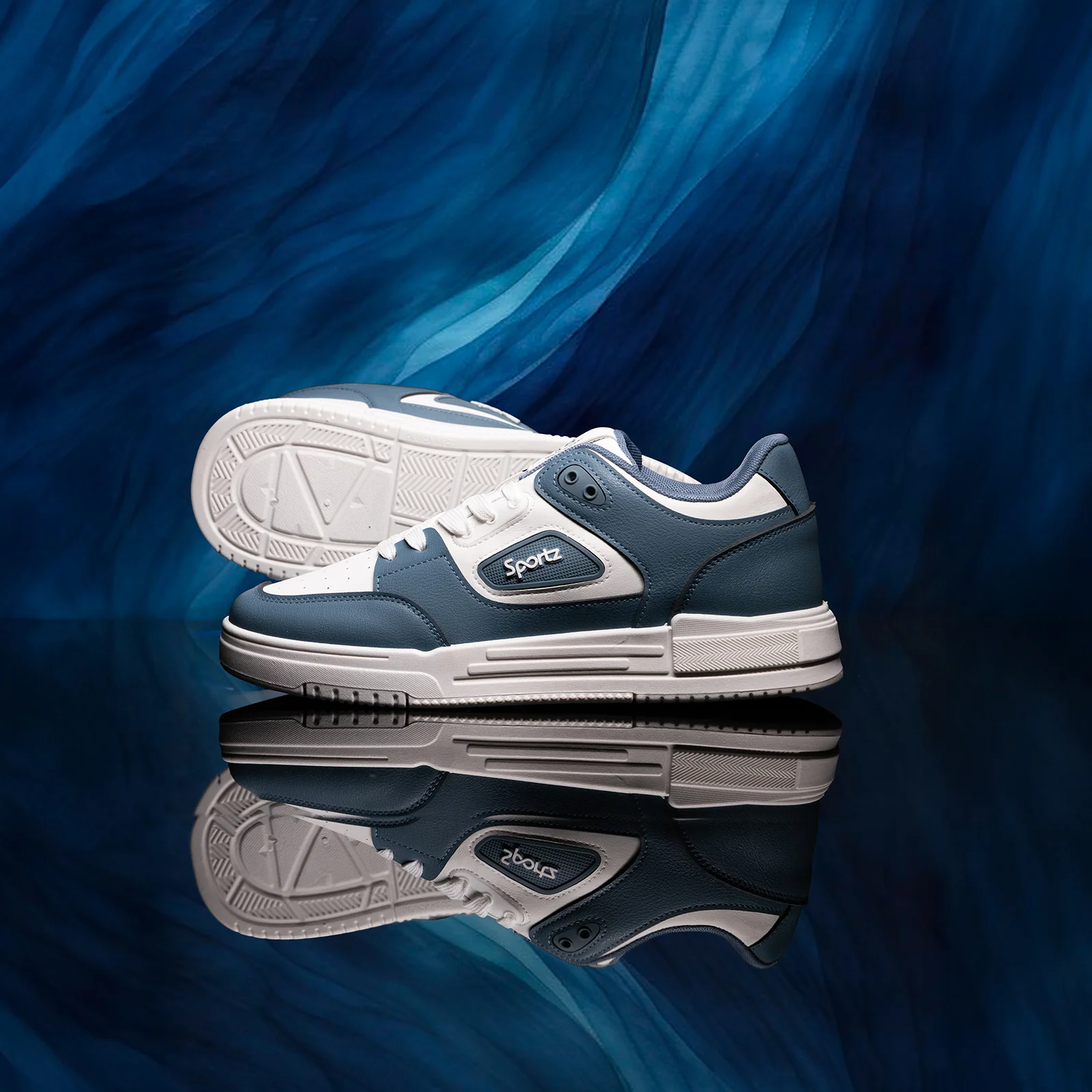 Men's Sports Sneakers - SGE24001 White Blue - Image 2