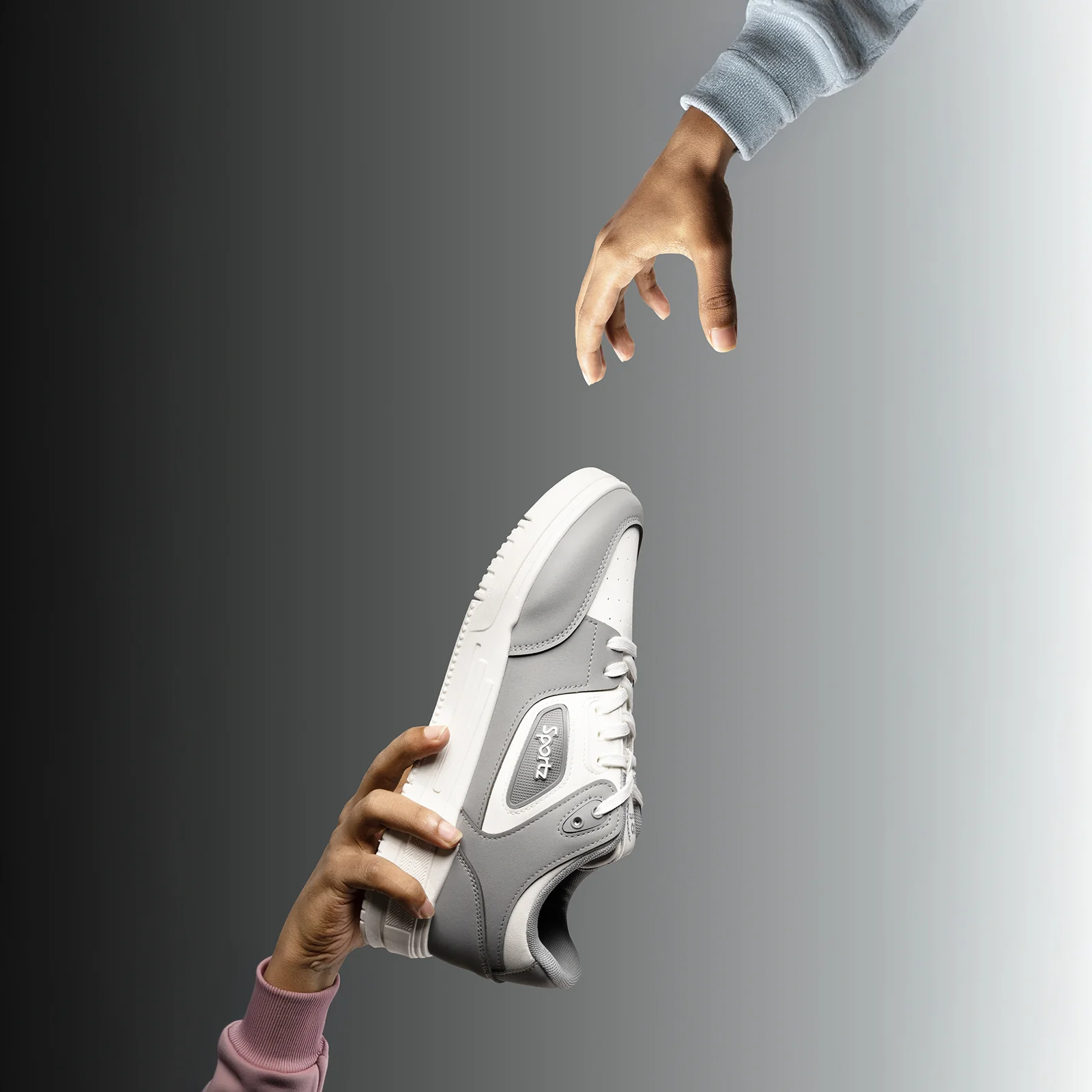 Men's Sports Sneakers - SGE24001 White Grey - Image 2
