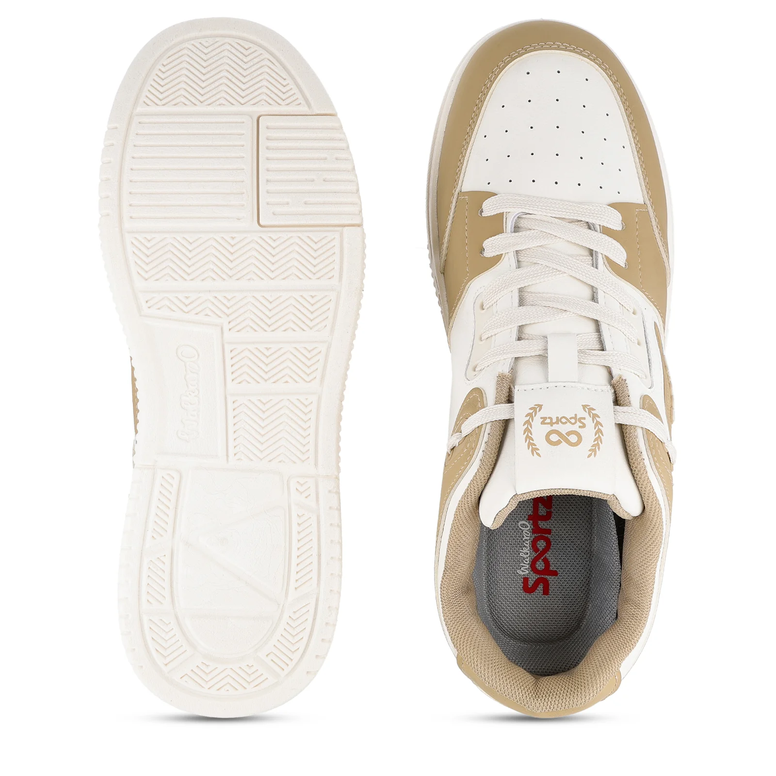 Men's Sports Sneakers - SGE24001 White Tan - Image 3