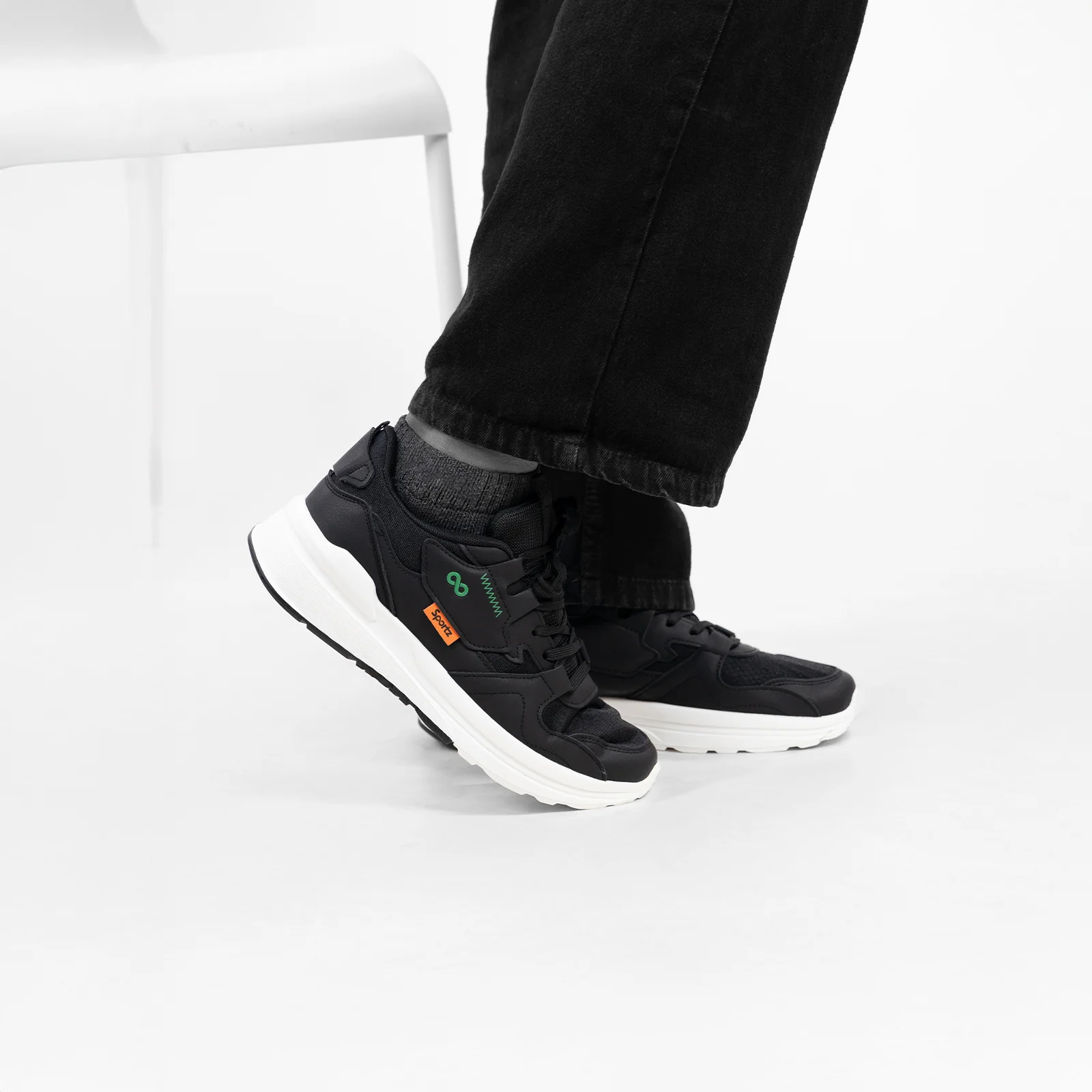 Men's Sports Sneakers - SGE24004 Black - Image 2