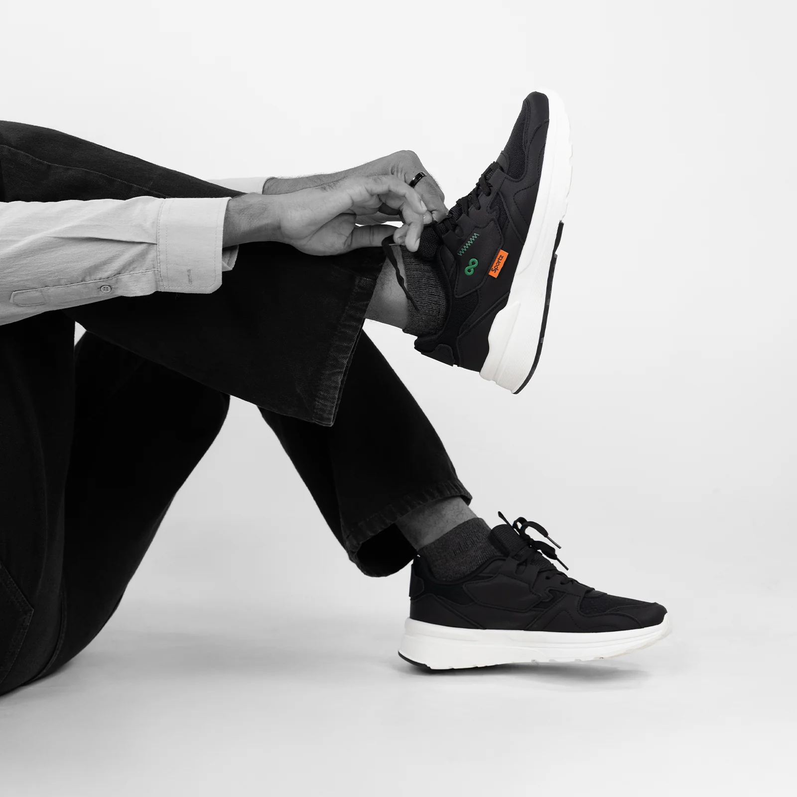 Men's Sports Sneakers - SGE24004 Black - Image 3