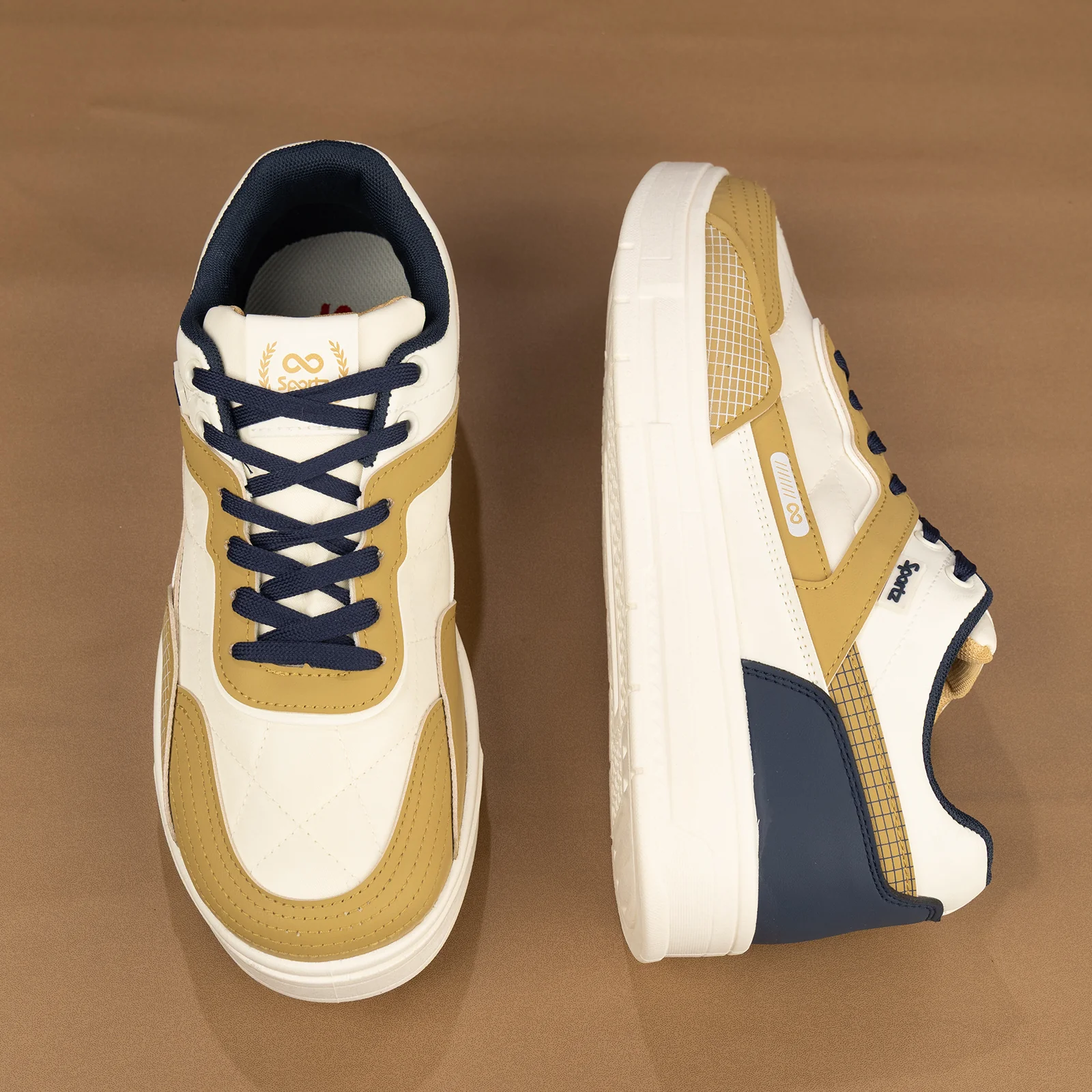 Men's Sports Sneakers - SGE24005 White Beige - Image 2
