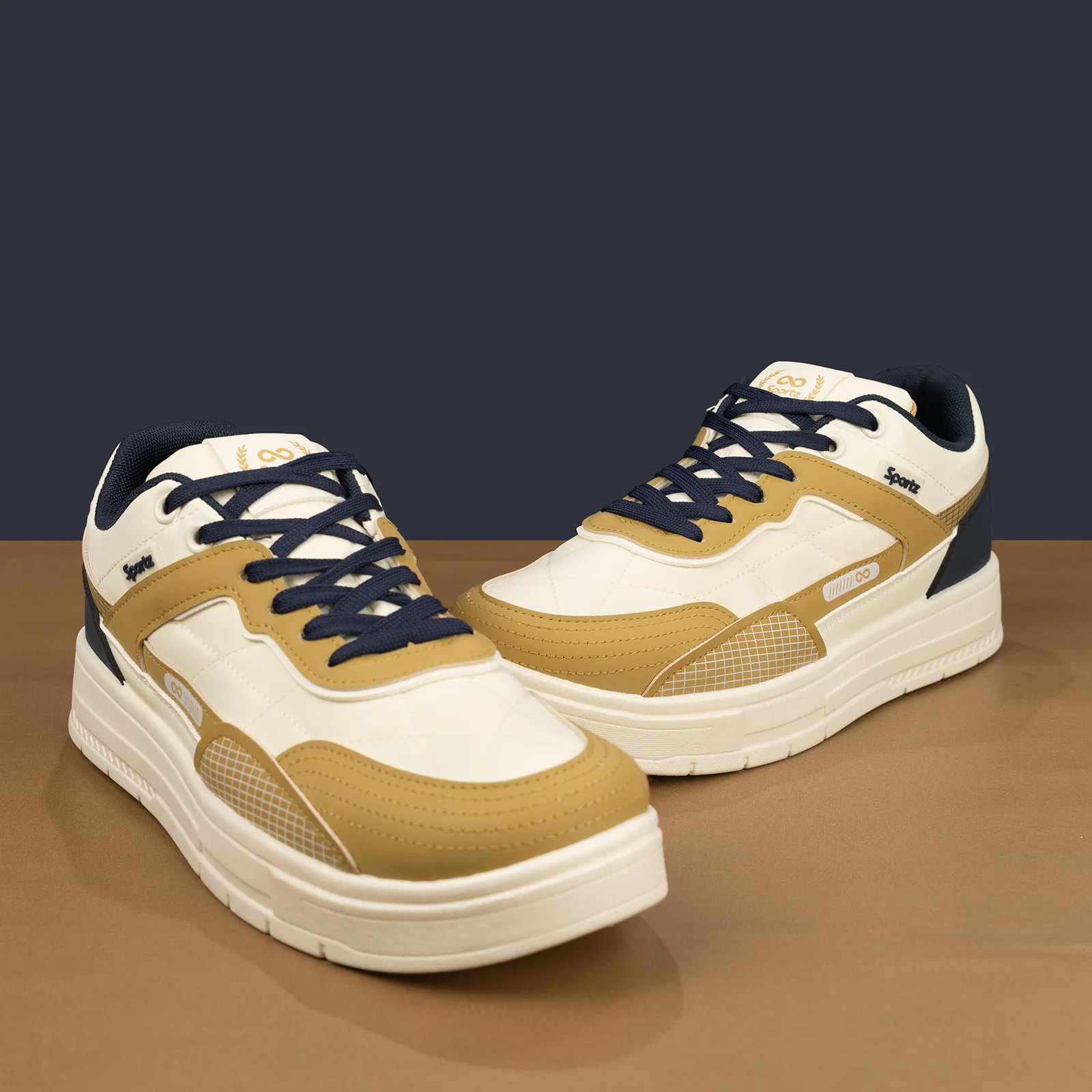 Men's Sports Sneakers - SGE24005 White Beige - Image 3