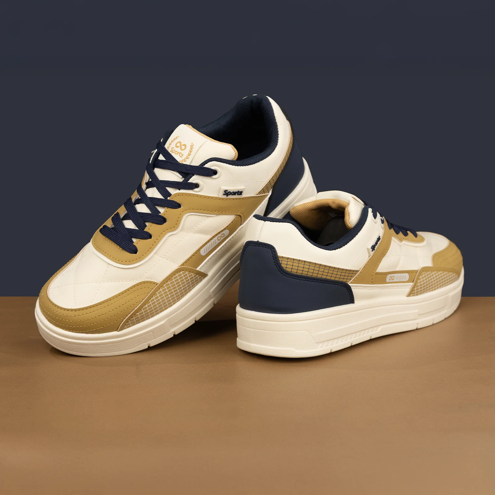 Men's Sports Sneakers - SGE24005 White Beige - Image 6