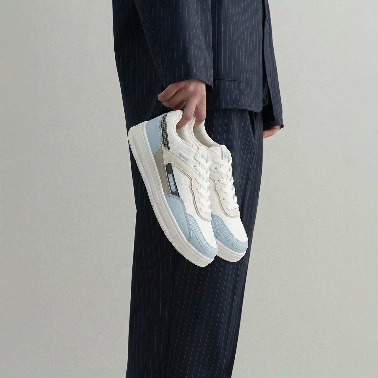 Men's Sports Sneakers - SGE24005 White Blue - Image 2