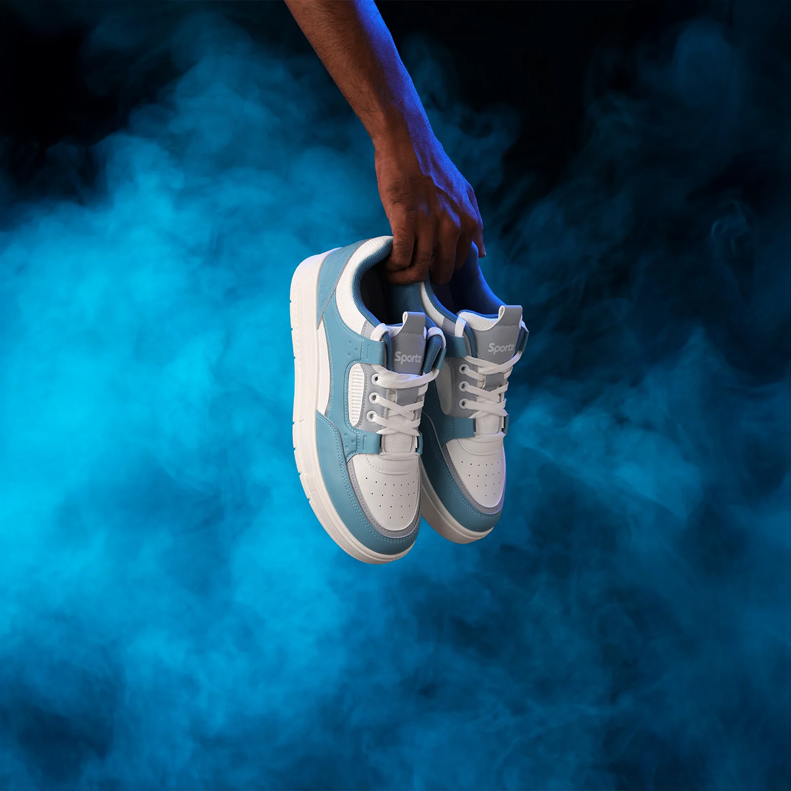 Men's Sports Sneakers - SGE24006 White Blue - Image 2