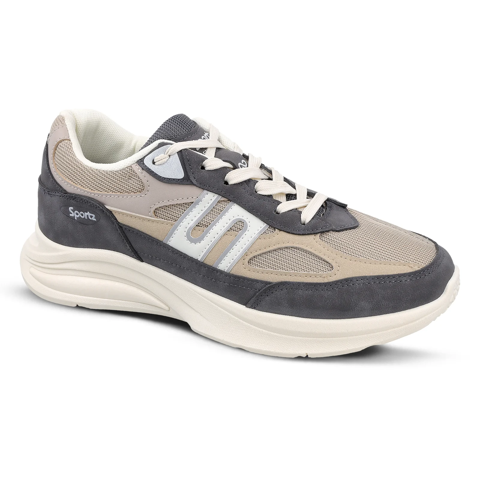 Men's Suede Sports Sneakers - SGE24009 Grey Beige - Image 5