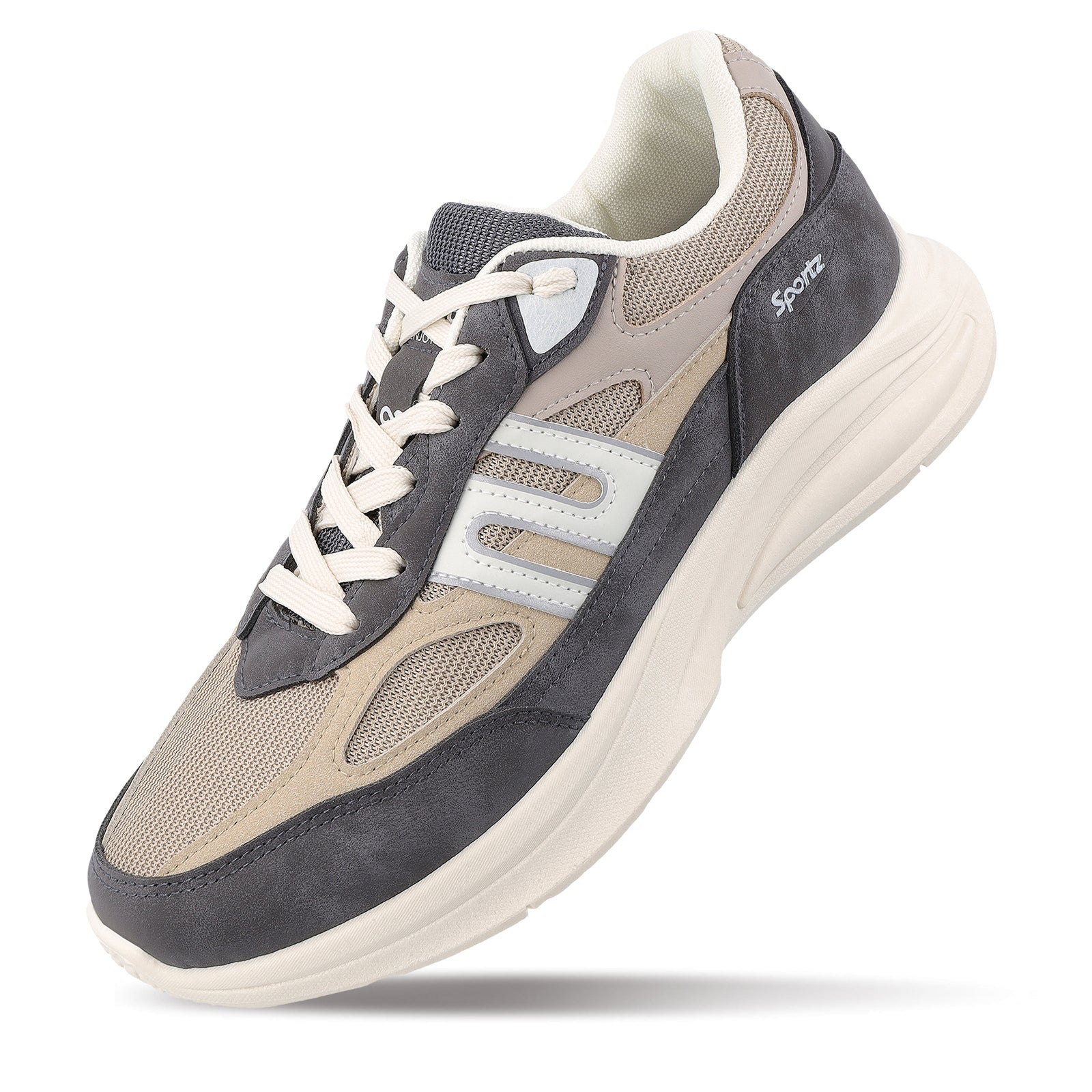 Men's Suede Sports Sneakers - SGE24009 Grey Beige - Image 6