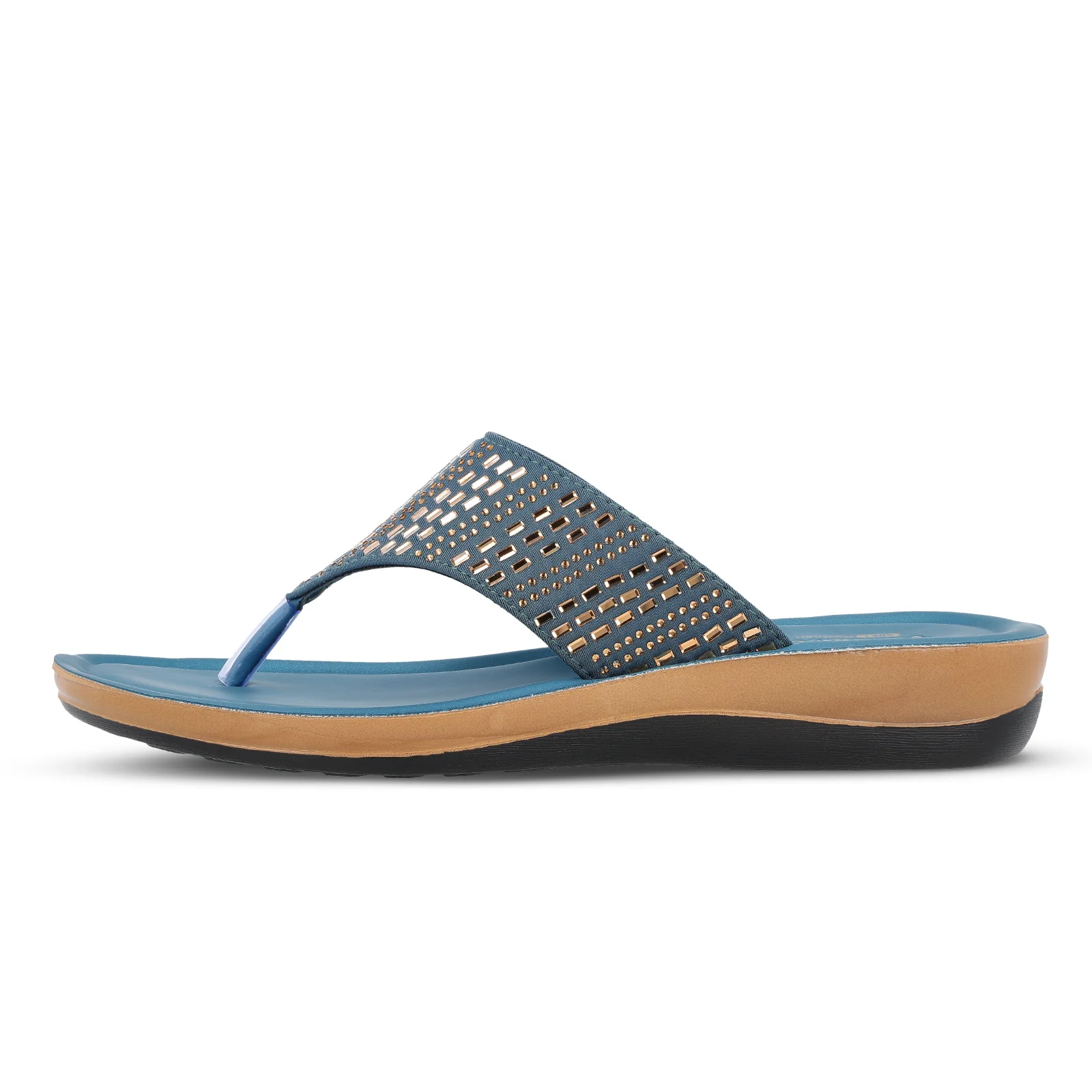 Sparkles Women's Daily Wear Sandal - WLP71223 Peacock Blue - Image 4