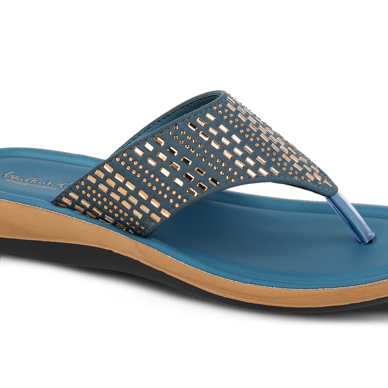 Sparkles Women's Daily Wear Sandal - WLP71223 Peacock Blue - Image 5