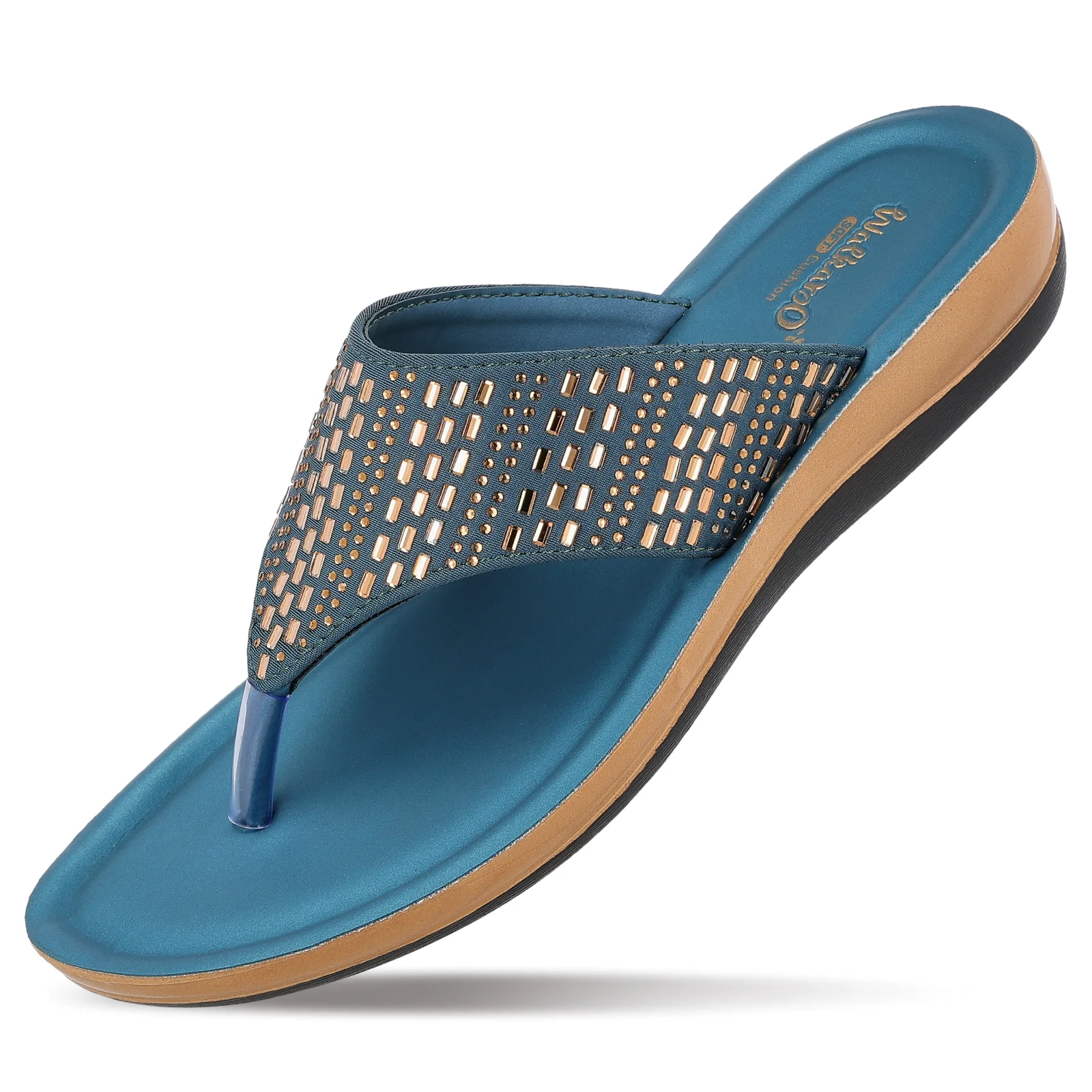 Sparkles Women's Daily Wear Sandal - WLP71223 Peacock Blue - Image 6