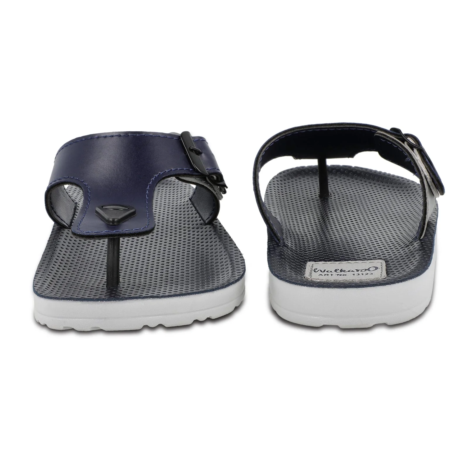 Walkaroo Boy Solid Thong Sandals  - 13123 Blue Grey - Image 3