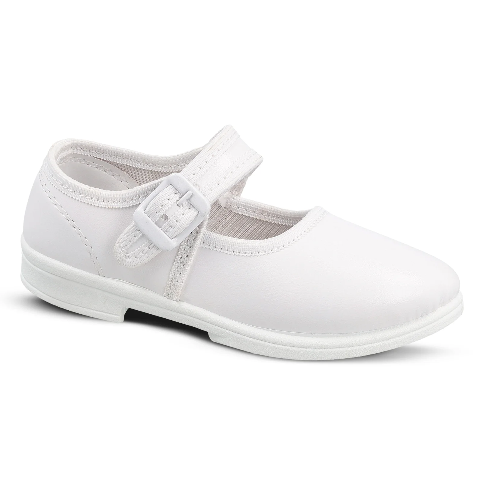 Kids School Shoe - WV591 White - Image 4