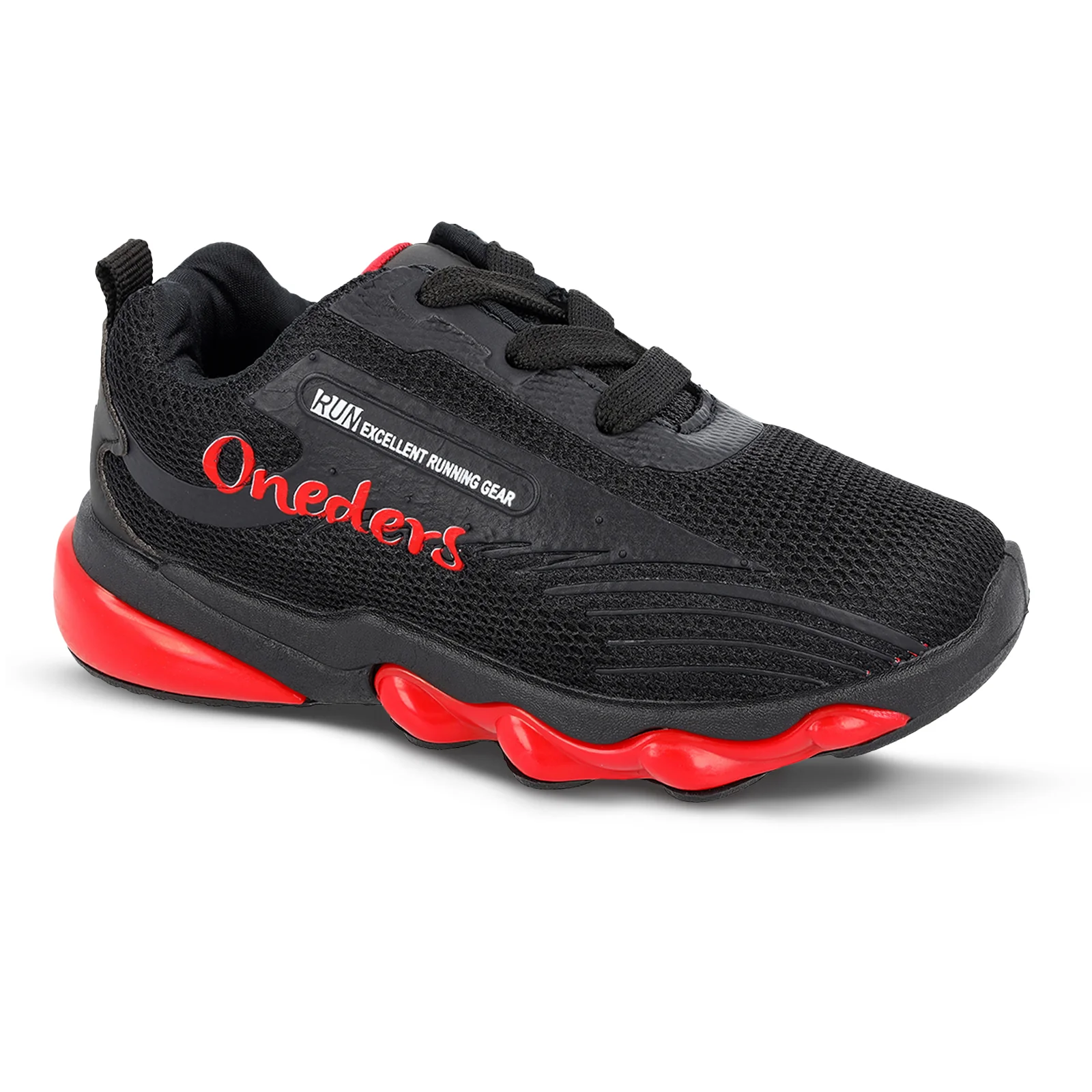 Walkaroo Kids Pull-on Sock Shoes - WK340 Black Red - Image 4