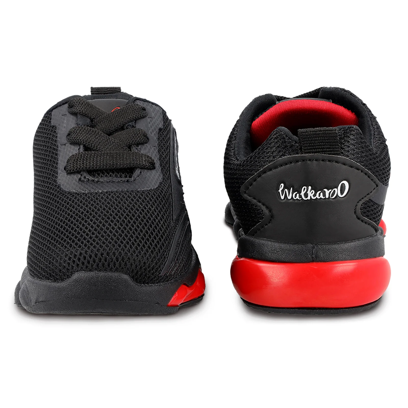Walkaroo Kids Pull-on Sock Shoes - WK340 Black Red - Image 5