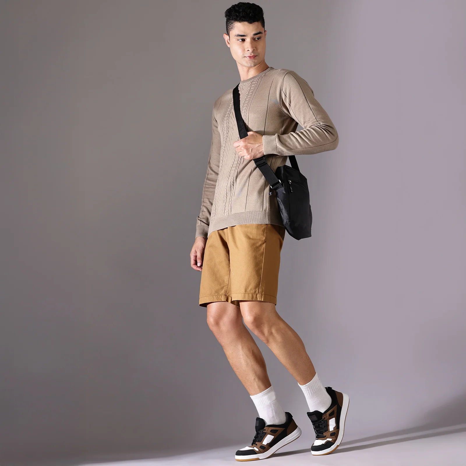 Men's Casual Sneakers - WY3344 Black Brown - Image 8