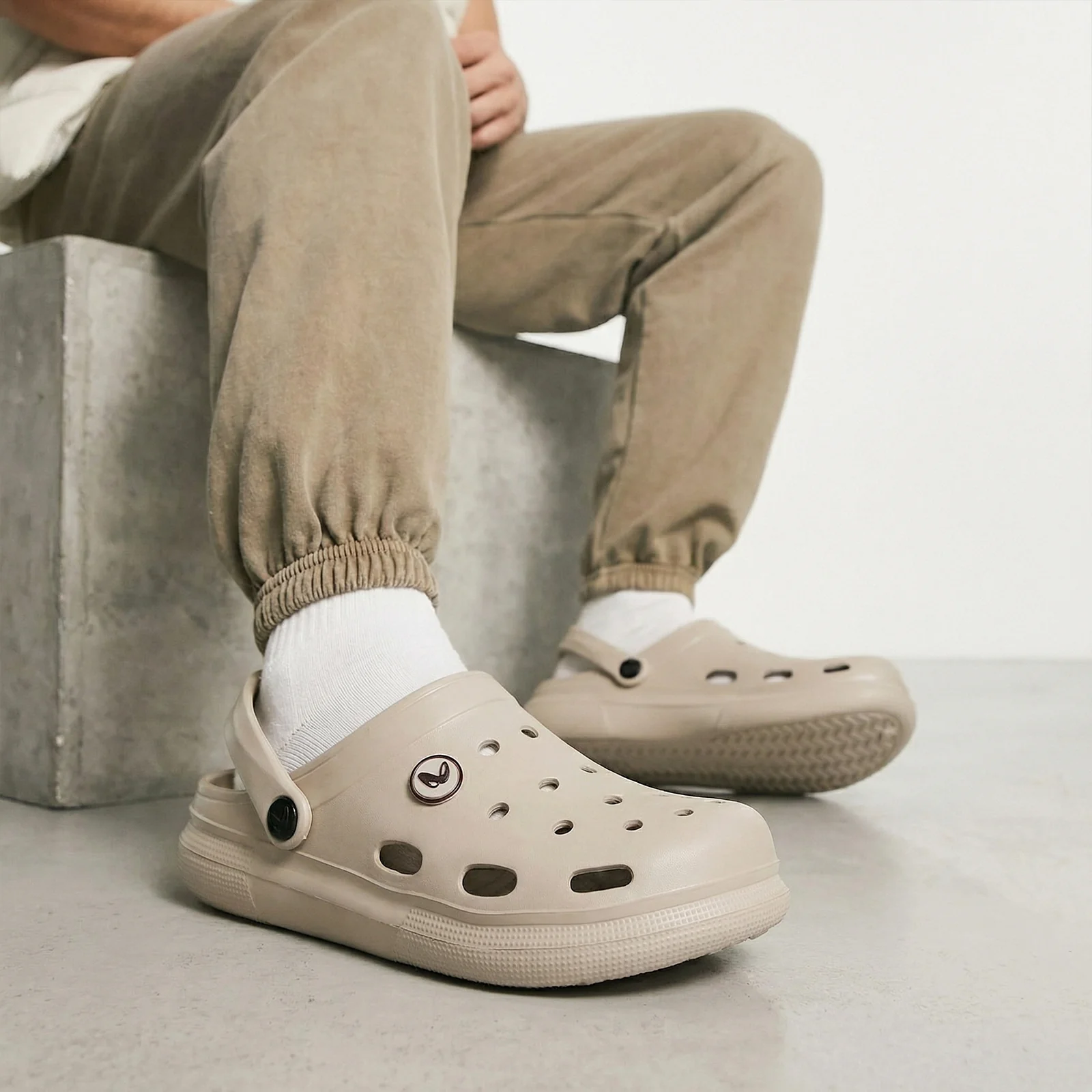 Men's Clogs  - WC4843 Greige - Image 2