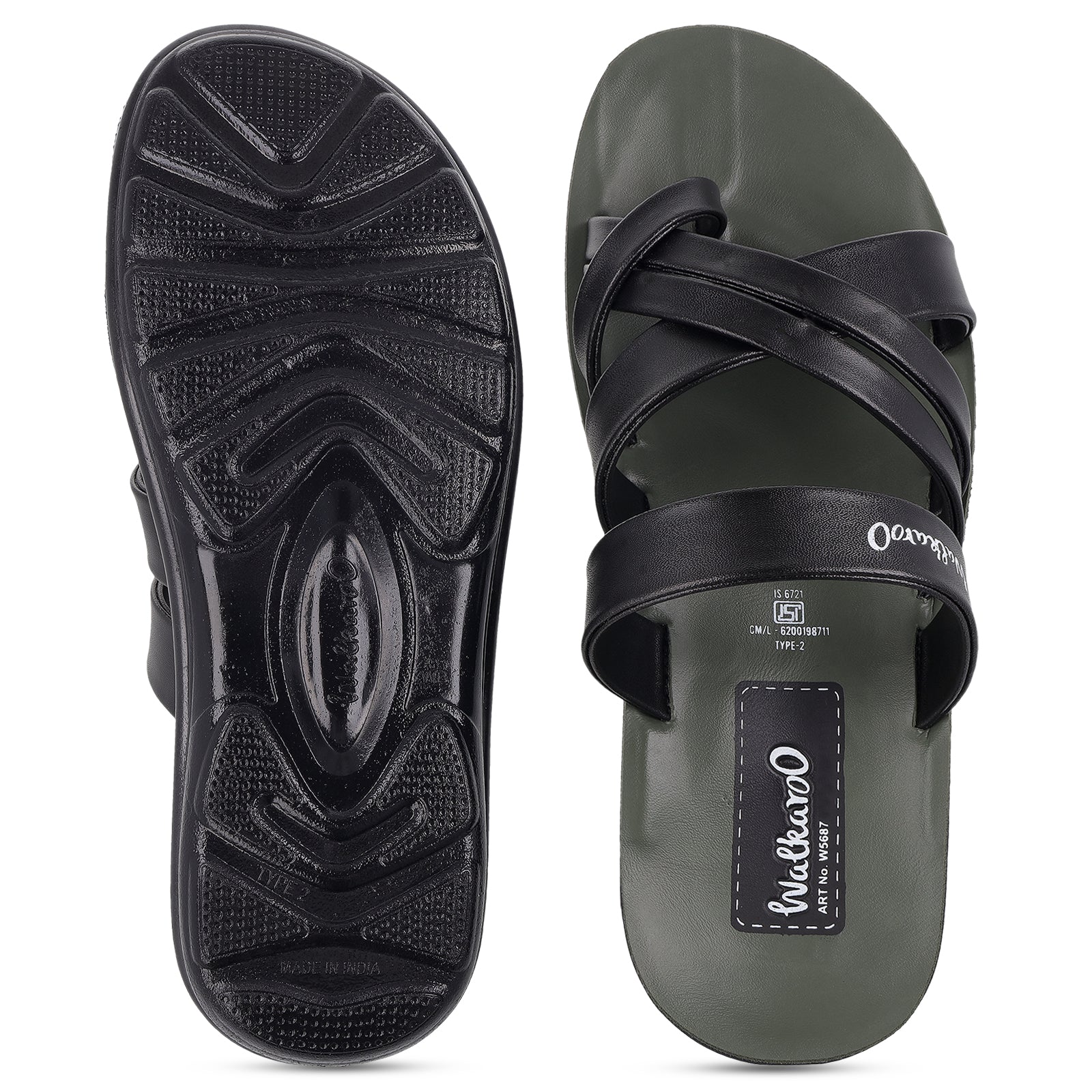 Men's Daily Wear Sandals  - W5687 Green - Image 3