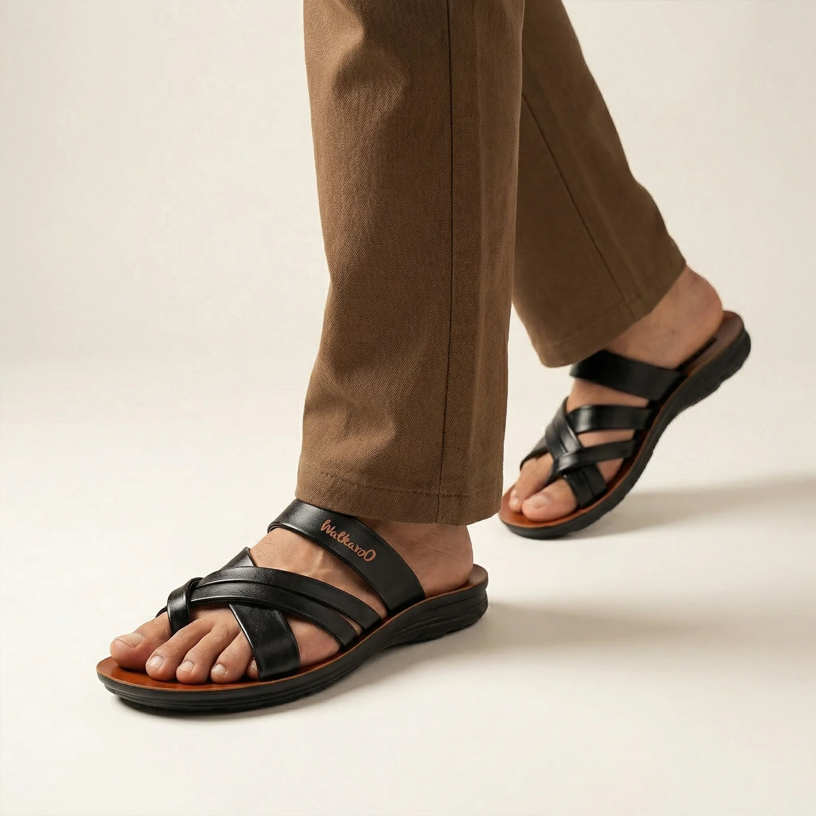 Men's Daily Wear Sandals - W5687 Tan - Image 2