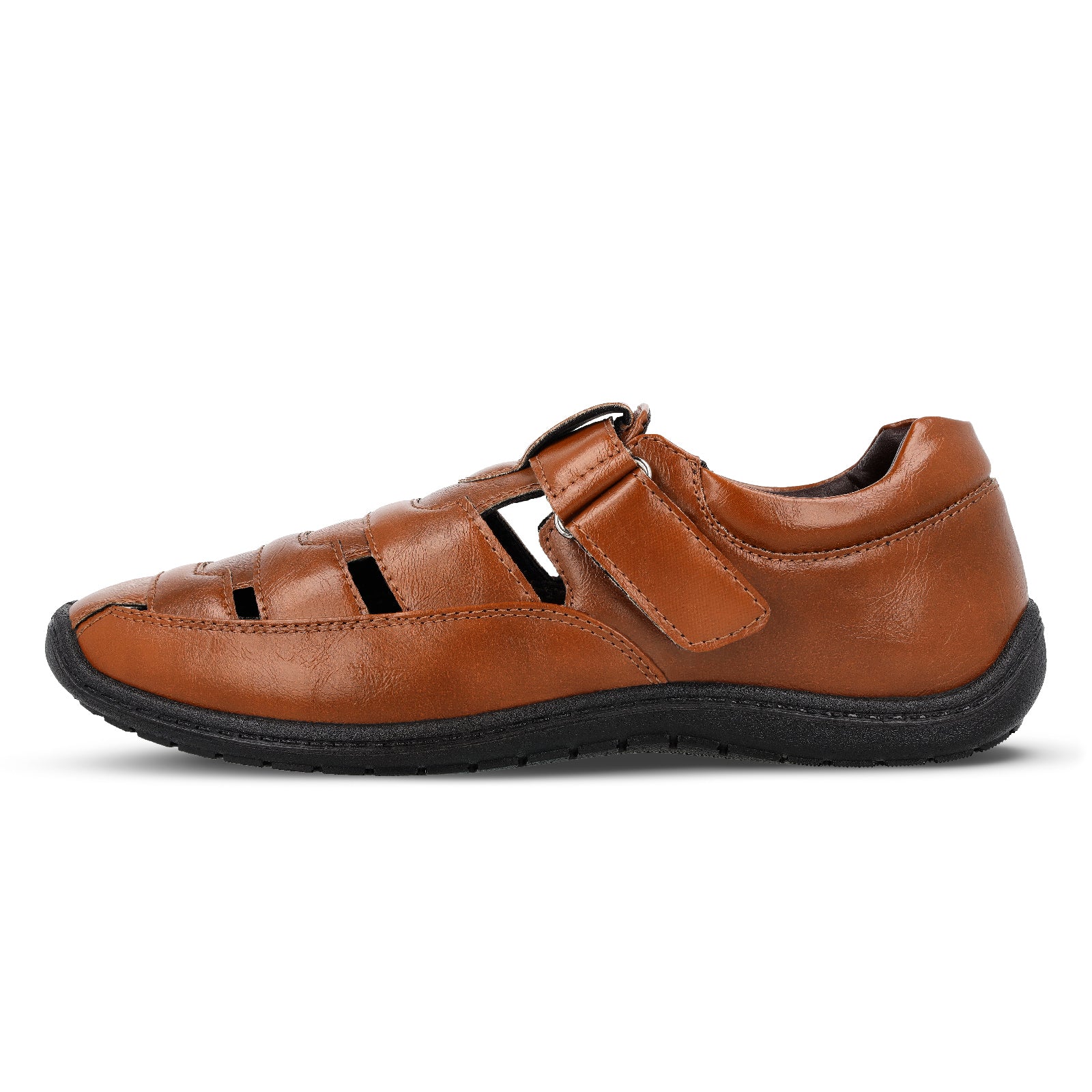 Walkaroo Xgo Gents Solid Roman Sandals - WF6259 Tan - Image 3