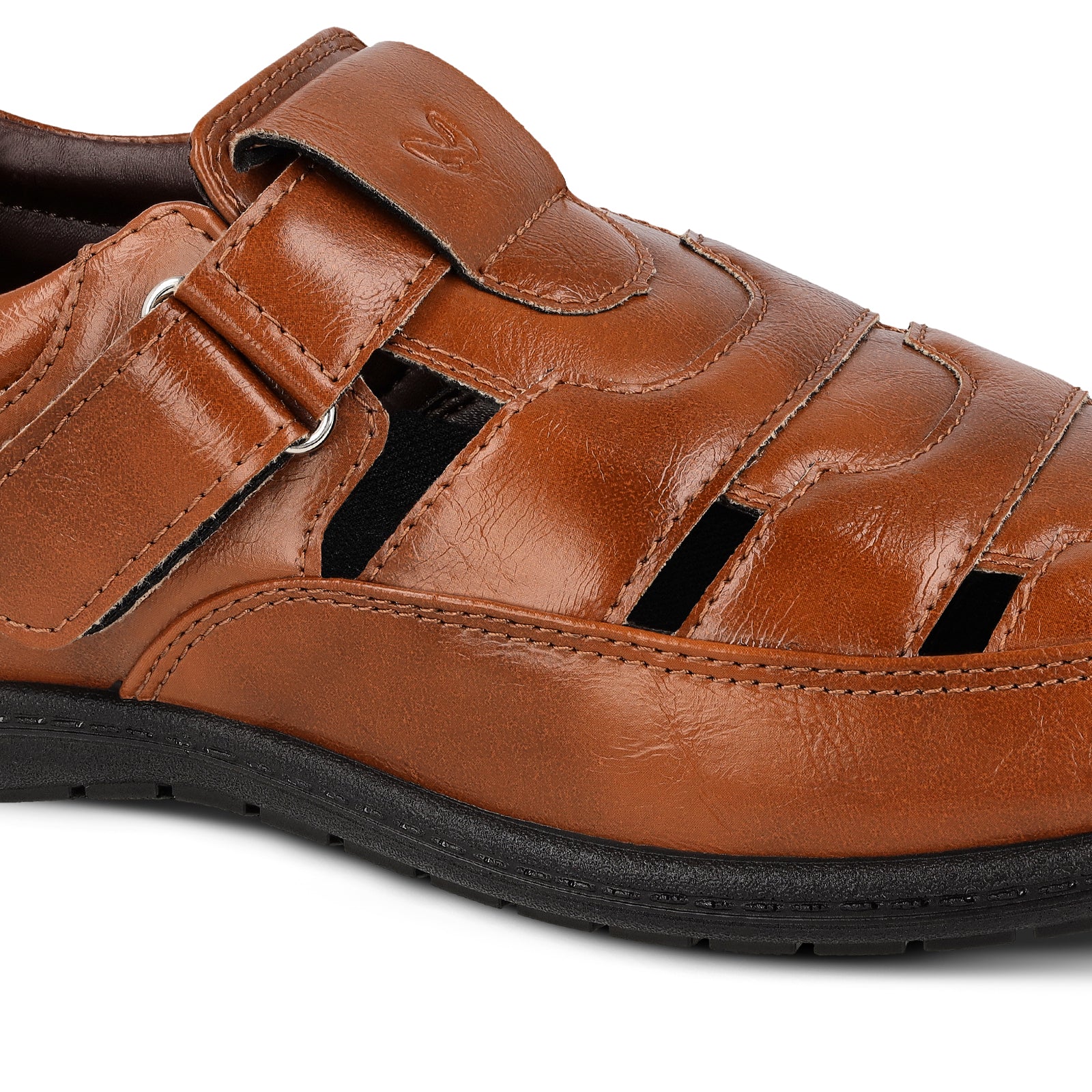Walkaroo Xgo Gents Solid Roman Sandals - WF6259 Tan - Image 4