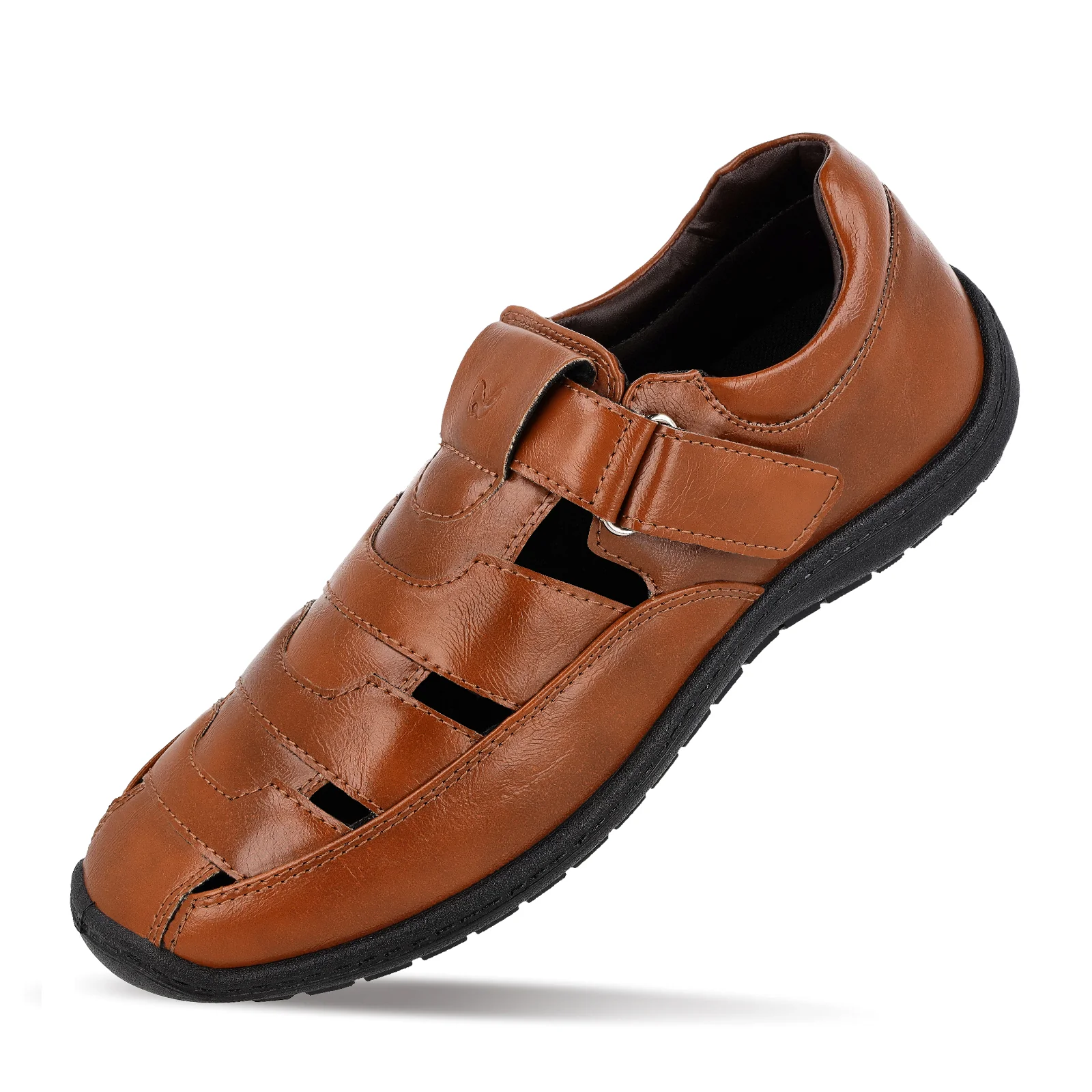 Walkaroo Xgo Gents Solid Roman Sandals - WF6259 Tan - Image 5