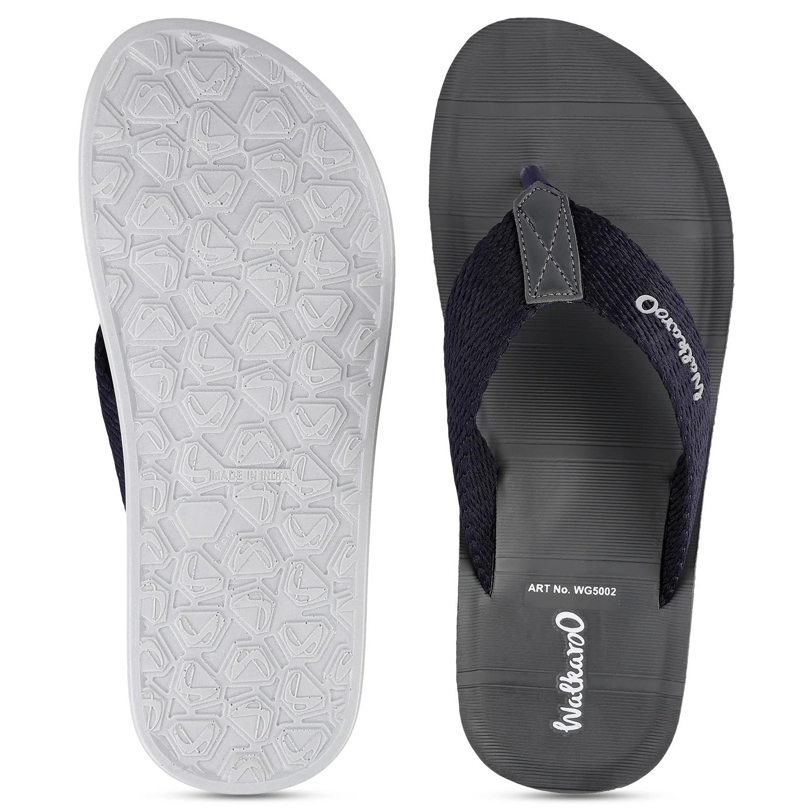 Walkaroo Men Solid Thong Sandals  - WG5002 Blue - Image 3