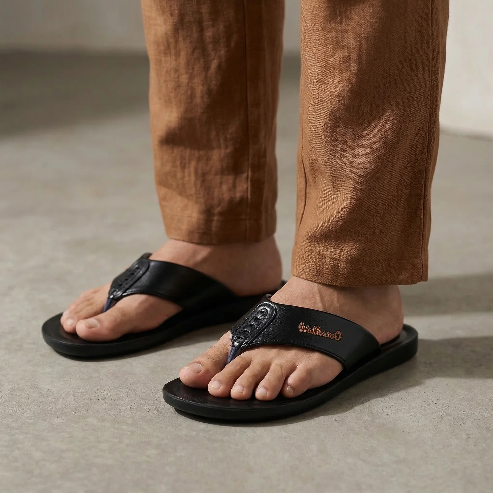 Men's Daily Wear Sandals  - WG5060 Black - Image 2