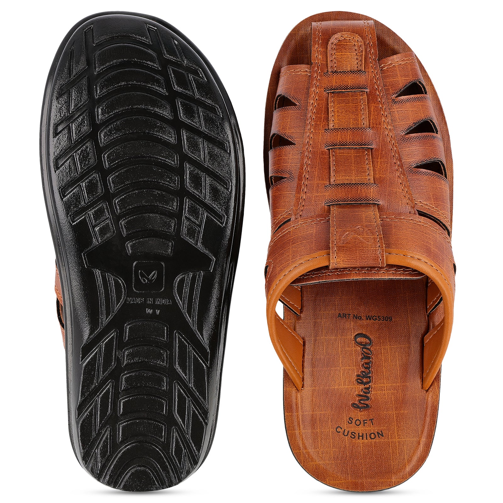 Men's Fishermen Cut Slide Sandals  - WG5309 Tan - Image 3