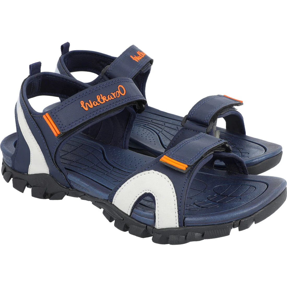 Walkaroo Men Strappy Floater Sandals - XC4671 Blue - Image 4