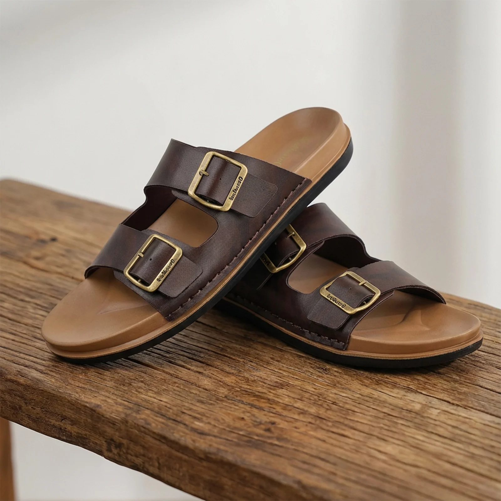 Men's Daily Wear Comfort Sandals - WE1337 Brown - Image 5
