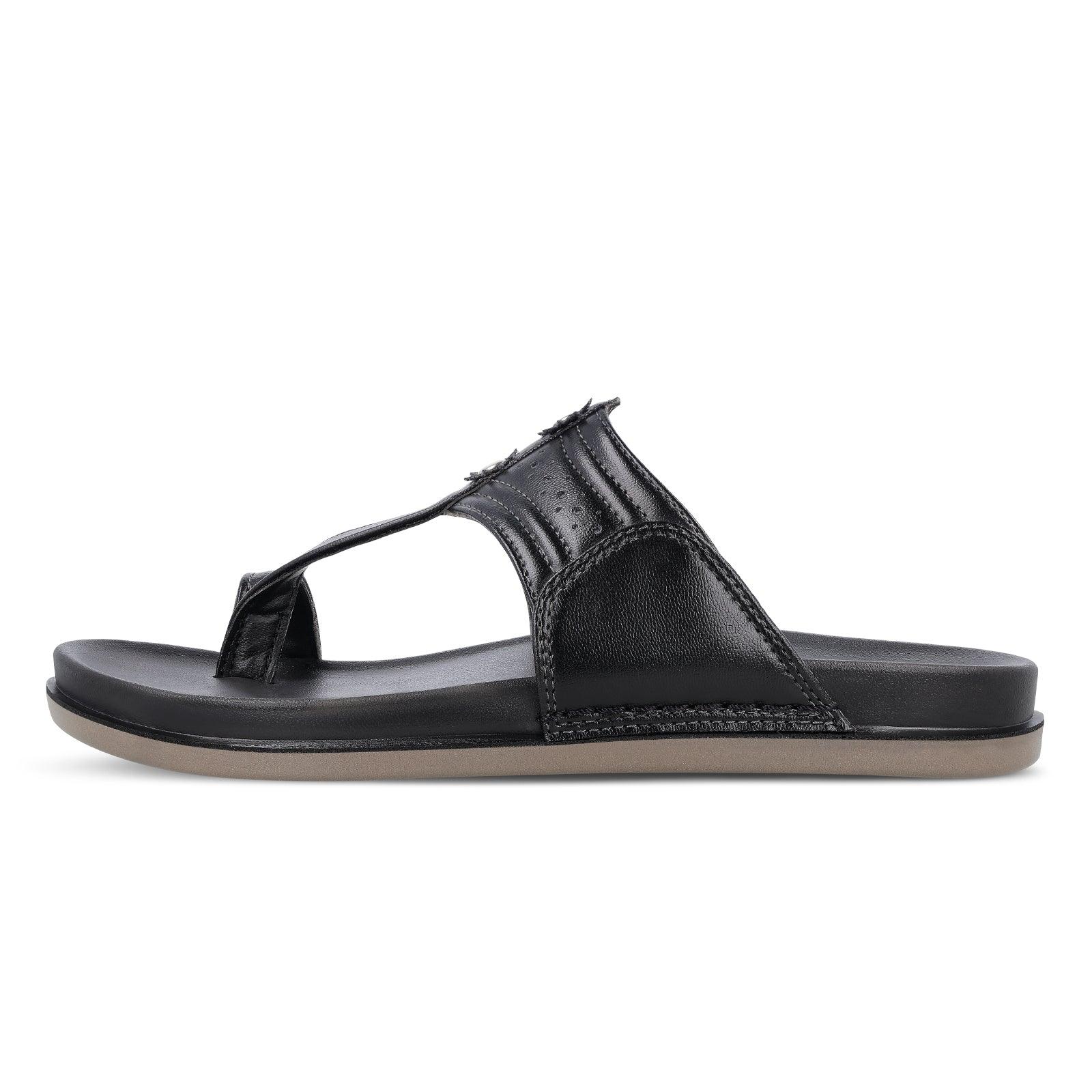 Men's  Traditional Chappal - WE1351 Black - Image 4