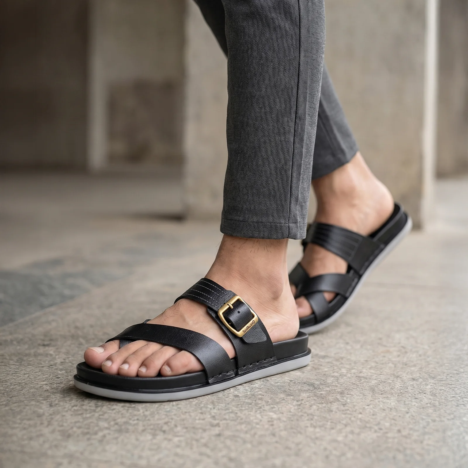 Men's Daily Wear Comfort Sandals - WE1353 Black - Image 3