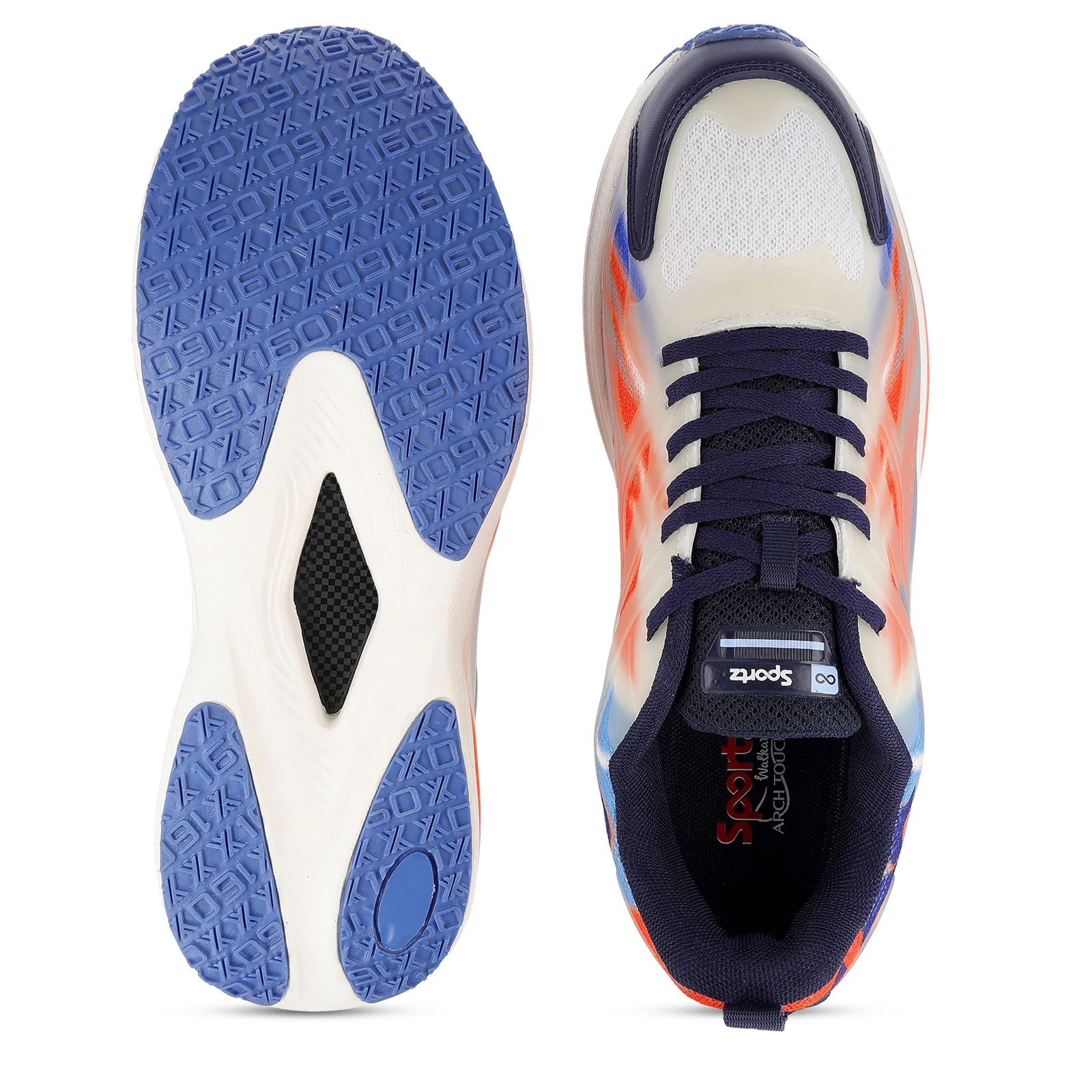 Men's Night Glow Sports Shoe - WS9134 Navy Blue Orange - Image 5