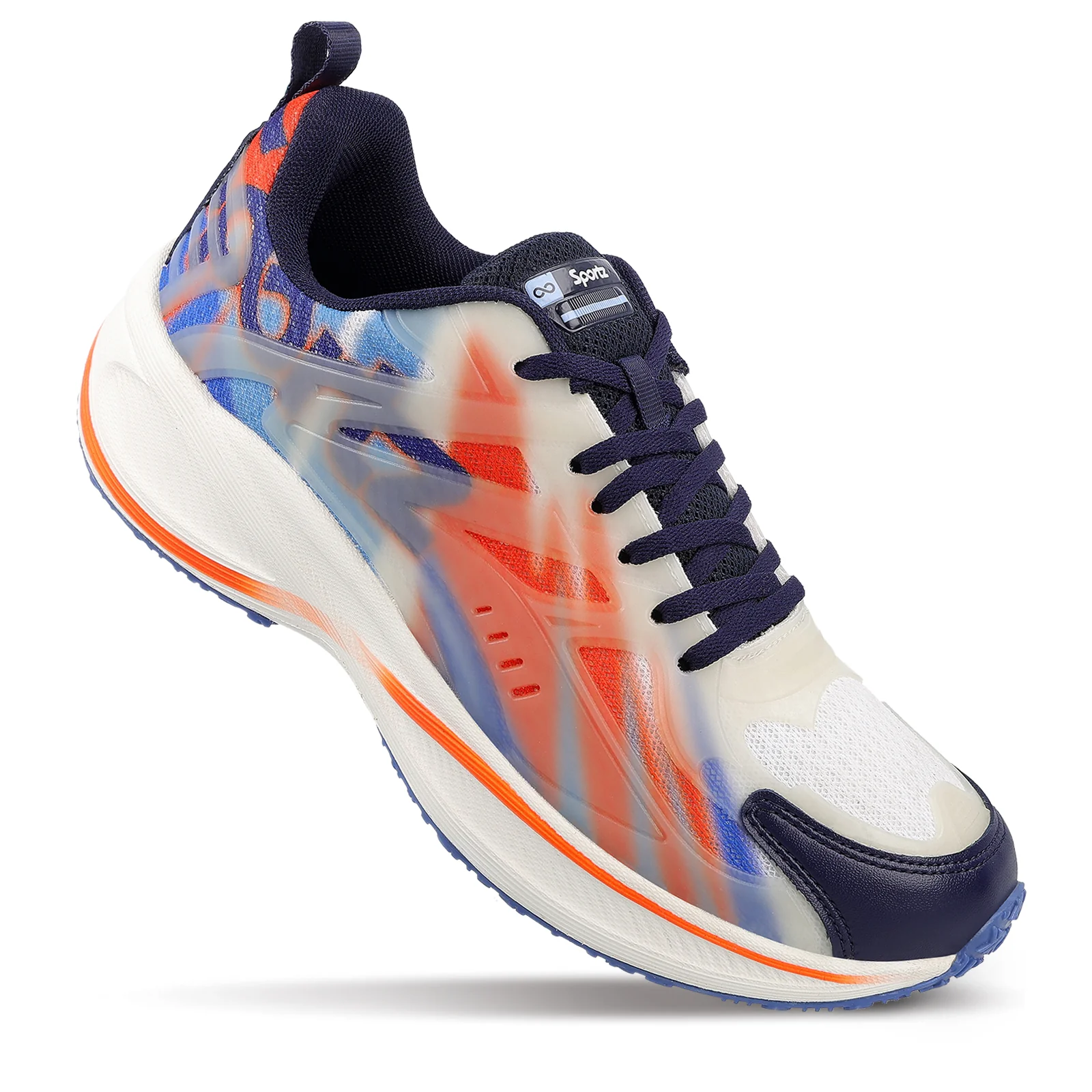 Men's Night Glow Sports Shoe - WS9134 Navy Blue Orange - Image 6
