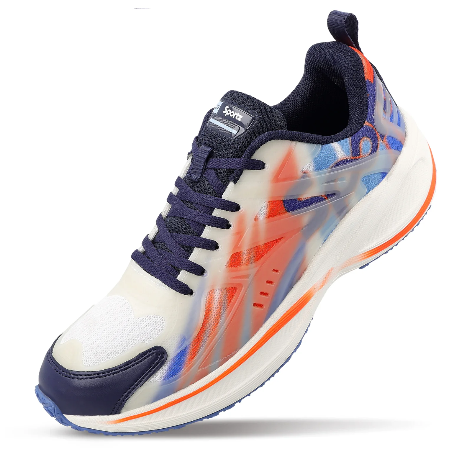 Men's Night Glow Sports Shoe - WS9134 Navy Blue Orange - Image 8