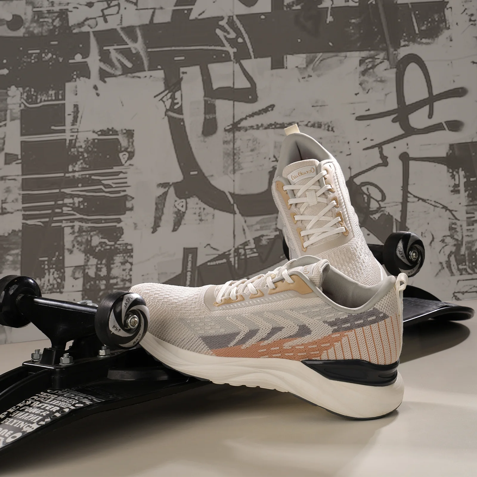 Men's Lace-up Sports Shoes - WS9110 Grey Beige - Image 4